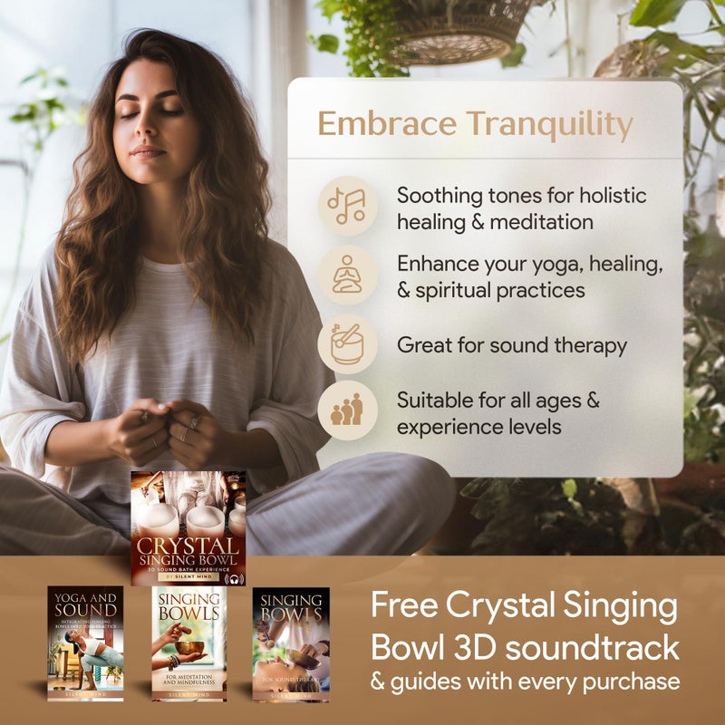Silent Mind Tibetan Singing Bowl Set â€“ Authentic Plain Design â€“ Sound Bowl & Meditation Bowl with Cushion, Mallet & Guide â€“ Sound Healing Bowls â€“ Yoga Accessories for Relaxation â€“ Therapeutic Harmony - Image 4
